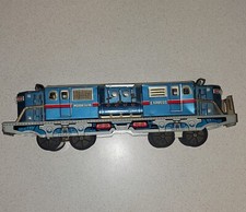 Vintage TIN Mechanical Friction Toy TRAIN Mountain Express WORKING 60's LITHO