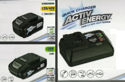 AUSWAHL AkkuLadegerät oder 40V o. 20V LIIon AKKU Active Energy für