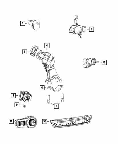 Interruptor del panel de instrumentos delantero para Jeep Renegade 2015-2018 (P/N 5YZ28LXHAB)