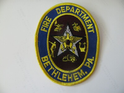 Bethlehem Pennsylvania PA Fire Rescue Dept Patch Sew On Rare 3.2” Free ...