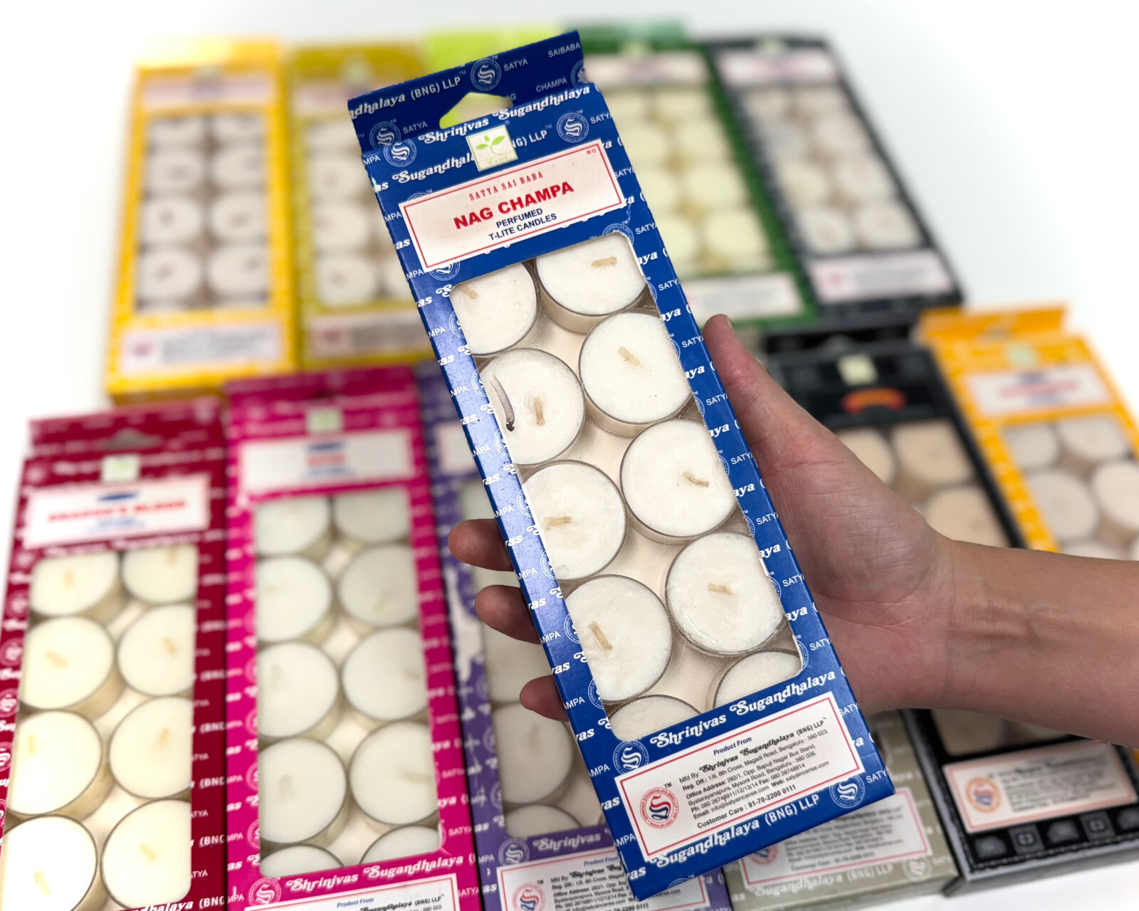 Satya T-Lite Candle: Nag Champa (12 Pack Scented Tea Light Incense Candles)