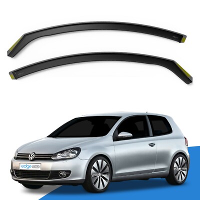 VW GOLF MK6 2008-2012 3 Door Hatchback Wind Deflectors 2pc Edgevisors Tinted