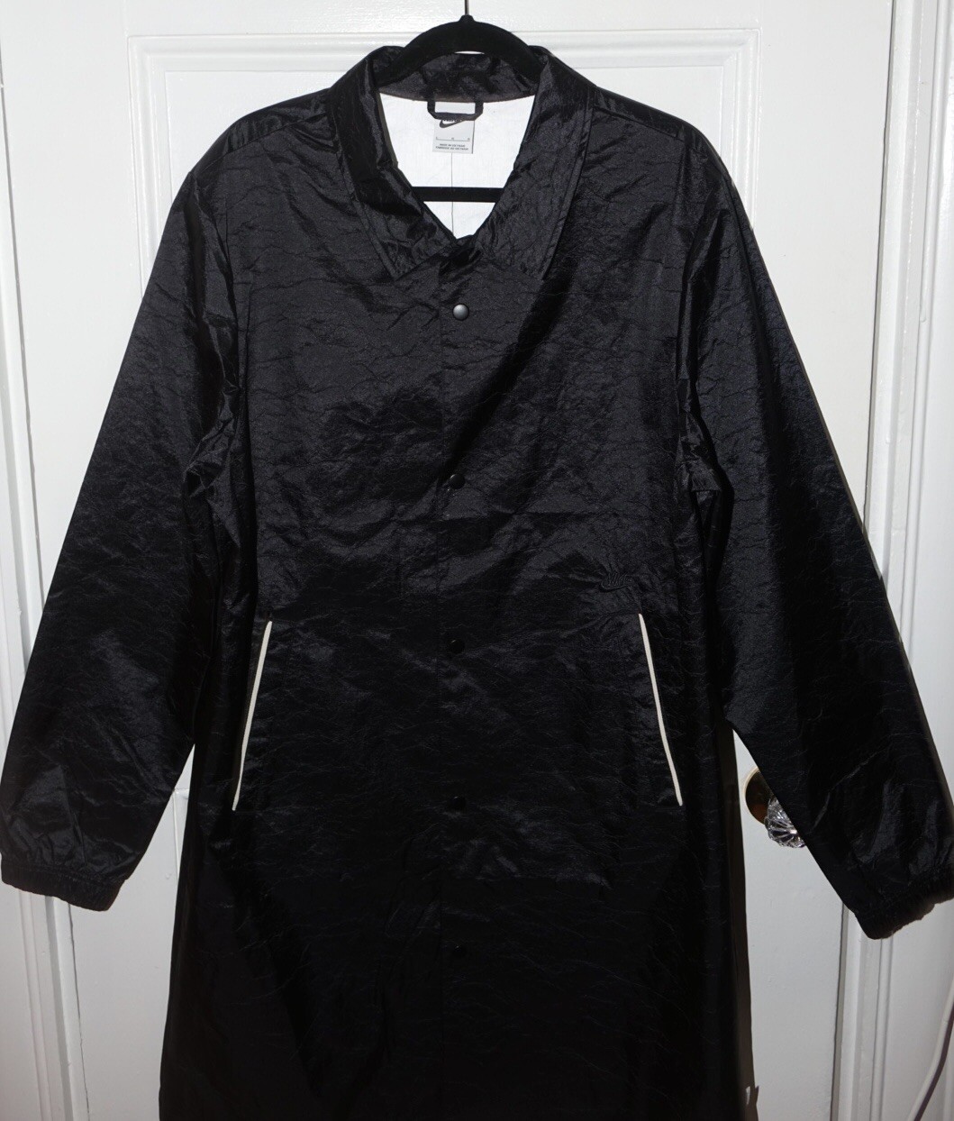 Nike Sportswear Essential Long Coach Jacket Men’s Large Black image 3