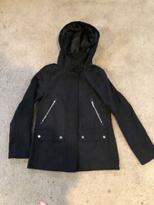 New W/ Tags Celebrity Pink Juniors' Hooded Peacoat Black Jacket Coat Size Small