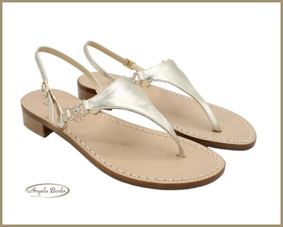 Sandalen Damen Niedrig Flip-Flops Handwerk Handarbeit Mano Leder Capri