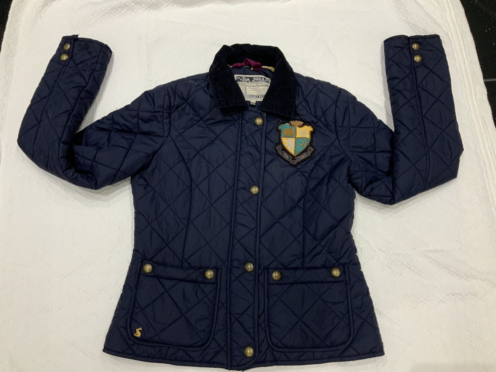 Women’s Tom And Joule Blue Quilted Jacket Size 10 Gem