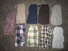 9 PAIR YOUTH BOYS SHORTS - KAHKI, NAVY, PATTERN, ATHLETIC - SIZE 4