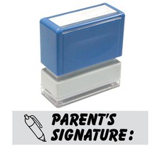 Parent's Signature w. Pic. Teacher Stamp JYP PA1040 Pre-Inked Stamp