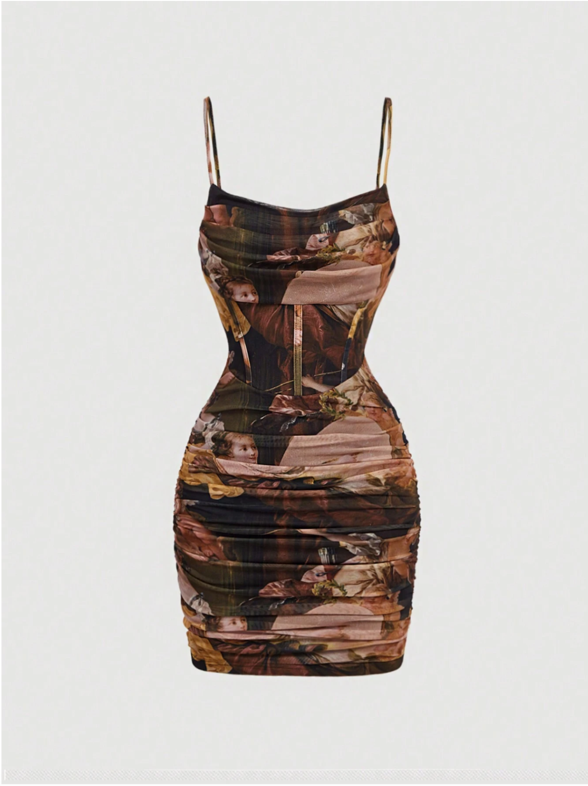 MOD Women's Vintage Angel Painting Print Bodycon Dress Renaissance Sz XS S M L