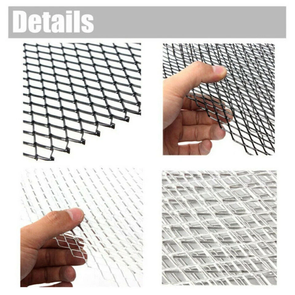 1PC 40"x13" Mesh Grill Cover Car Bumper Fender Hood Vent Grille Aluminum Alloy Foto 3 de 4
