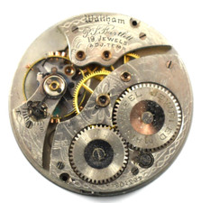 Vintage Waltham P.S Bartlett 12s 19J OF Pocket Watch Movement lot.fl