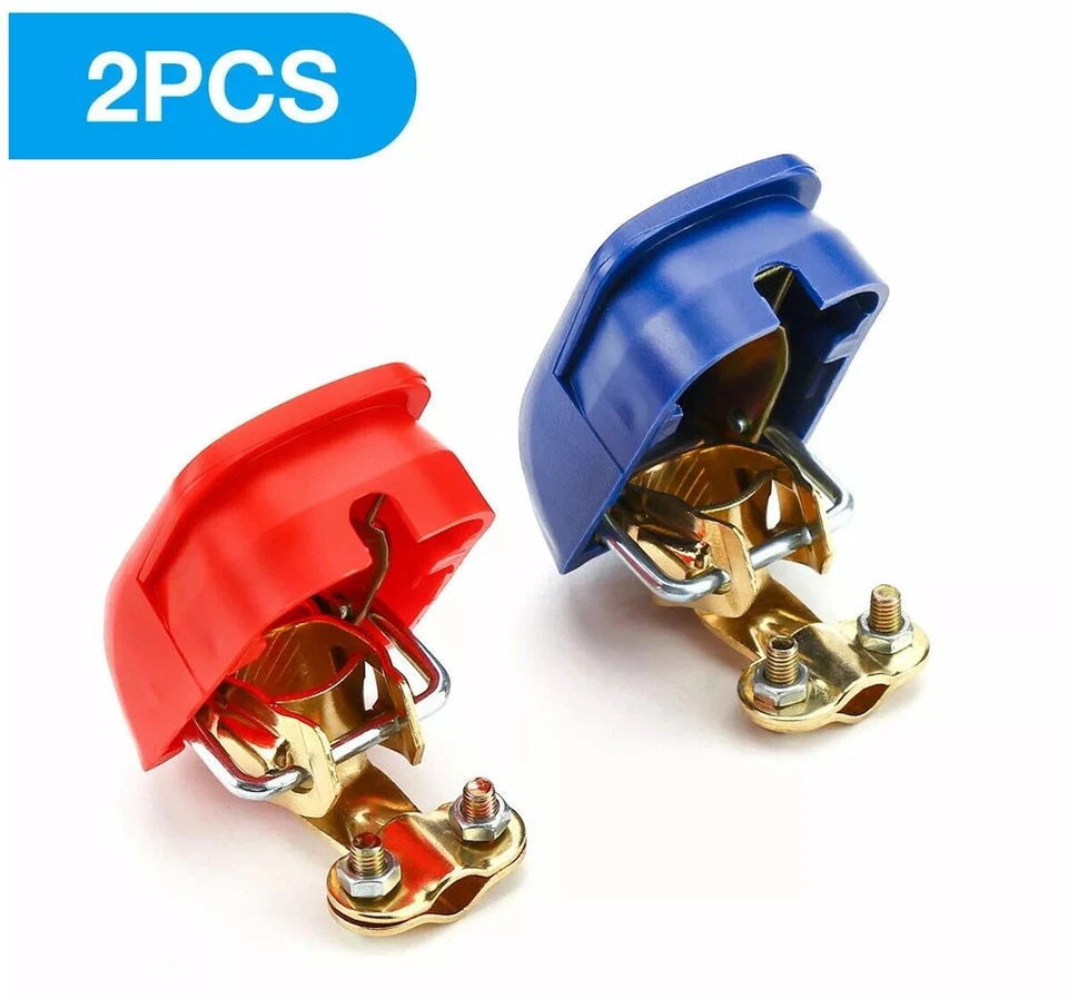 2 быстросъемных клеммных разъема аккумулятора зажимы верхняя стойка отрицательные положительные - Изображение 2 из 4