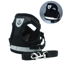 Reflective Dog Harness with Leash, Adjustable Soft Vest for Small & Medium Dogs