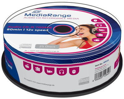 50 Mediarange Rohlinge CD-R Audio 80 Minuten Musik Spindel