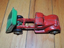 Vintage Arcade Cast Iron Dump Truck Red and Green Original Paint Nice