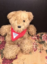 VGUC-VINTAGE- 13 OSHKOSH B'GOSH Tan Teddy Bear With Red Bandana