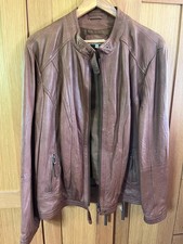 John Rocha - Brown Leather Jacket - Size 22