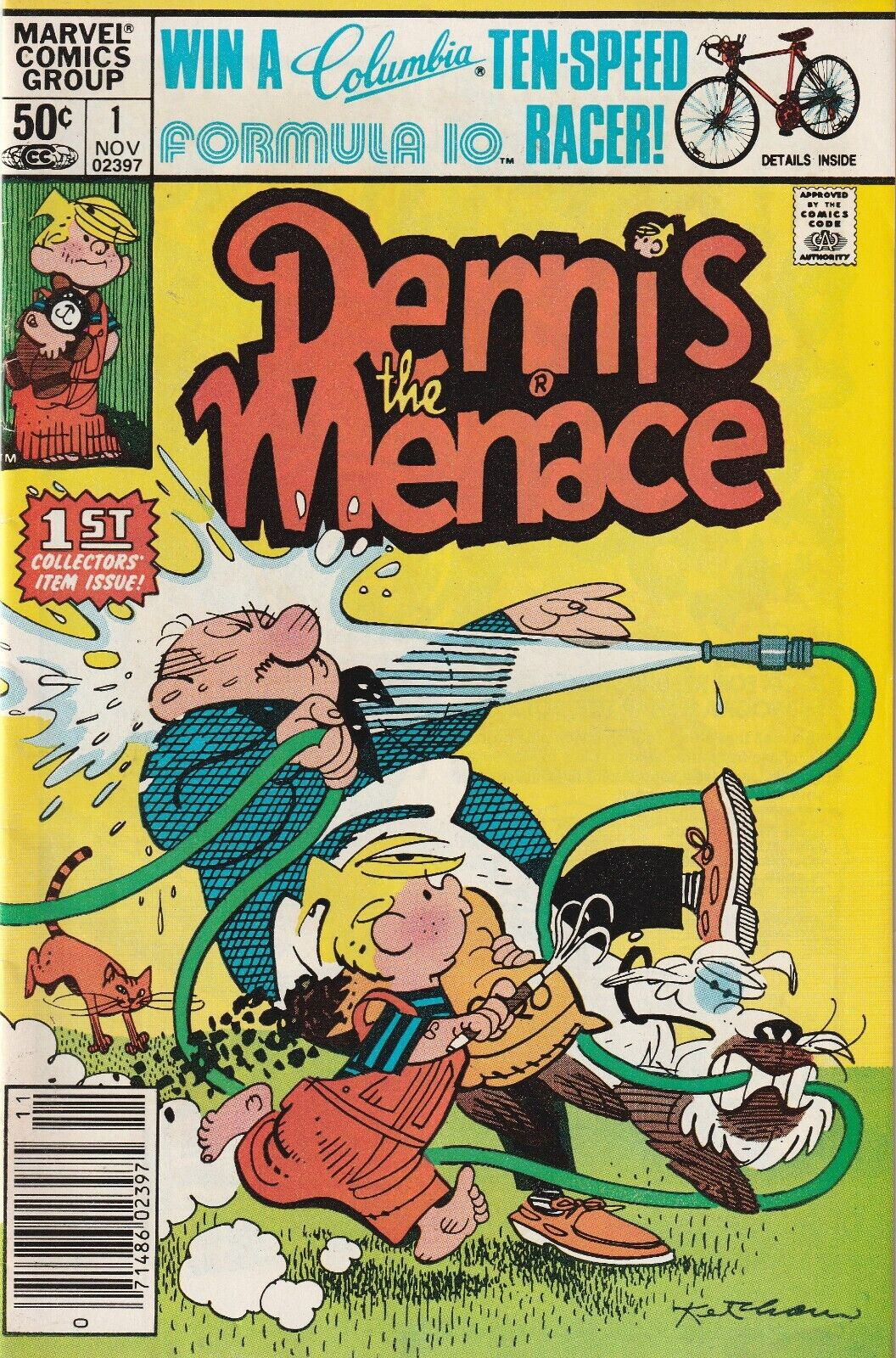 DENNIS THE MENACE #1     NEWSSTAND VARIANT  MARVEL  1981  NICE!!!