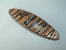 VINTAGE FRANCE ORANGE  BLACK PASTIC HAIR BARRETTE UP DO HAIR ACCESSORY