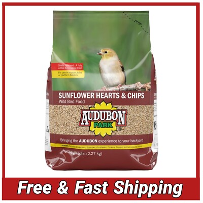 Audubon Park Sunflower Hearts & Chips 5 lb No Mess Wild Bird Food Shell Free