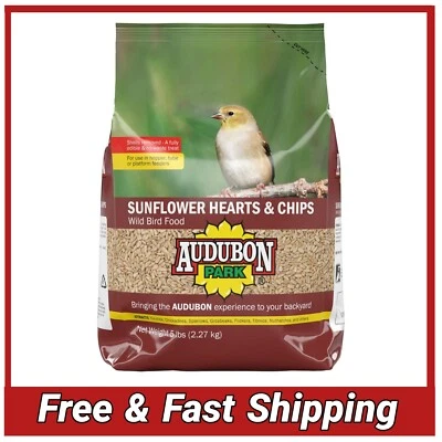Sunflower Hearts & Chips Wild Bird Food, No Mess Sunflower Seeds for birds 5 lbs