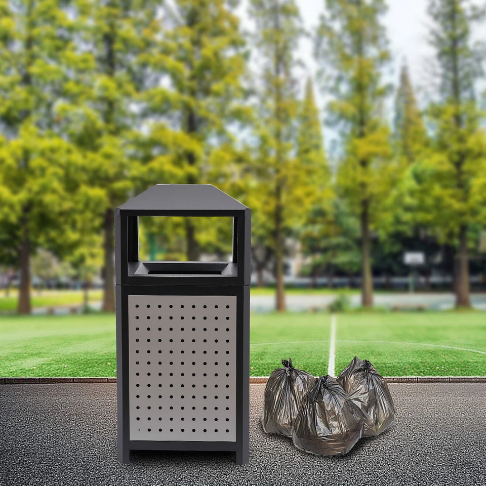 Lote grande de contenedores de basura comerciales para exteriores de 15 galones Foto 4 de 4