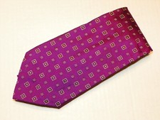 LAUREN  RALPH LAUREN   GEOMETRIC/PURPLE  men's tie 100 Silk Made in USA