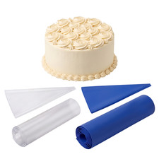 Clear & Blue Disposable Icing Piping Bag 18 Inch for Cake Pastry Decorating Bag
