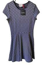 LEOTA Black and White Women's Short Sleeve Dress XL