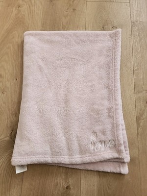 NOJO Pink Plush Security Baby Blanket LOVE Embroidered  Corner 36x42'' Soft Lovey
