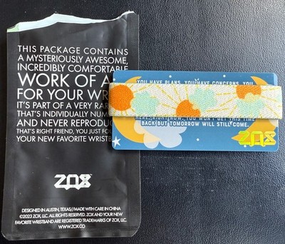 ZOX **BE HERE NOW** SILVER SINGLE Small Mystery Wristband W/Card   FREE SHIPPING