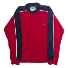 Vintage ARIZONA BLUES Uomo Pile Rosso Blocchi di Colore collo Alto 90s M