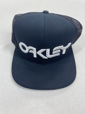 Oakley Black California Mid Snap Hat Cap Snapback Big Spell Out Logo Gorpcore