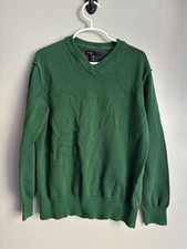 Gap Kids Boys Pullover V-Neck Sweater Long Sleeve 100 Cotton Size M 8 Green