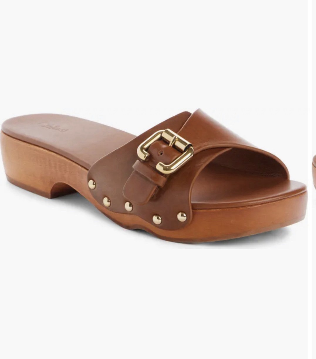 Chloé Brown Leather Wooden Platform Slides Size 38 – Women’s – Ex Condition