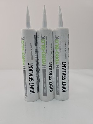 Hydro-Blok 10oz Joint Sealant Low VOC For Shower, Gray, 3 PACK NEW