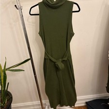 Sleeveless Olive Green Dress