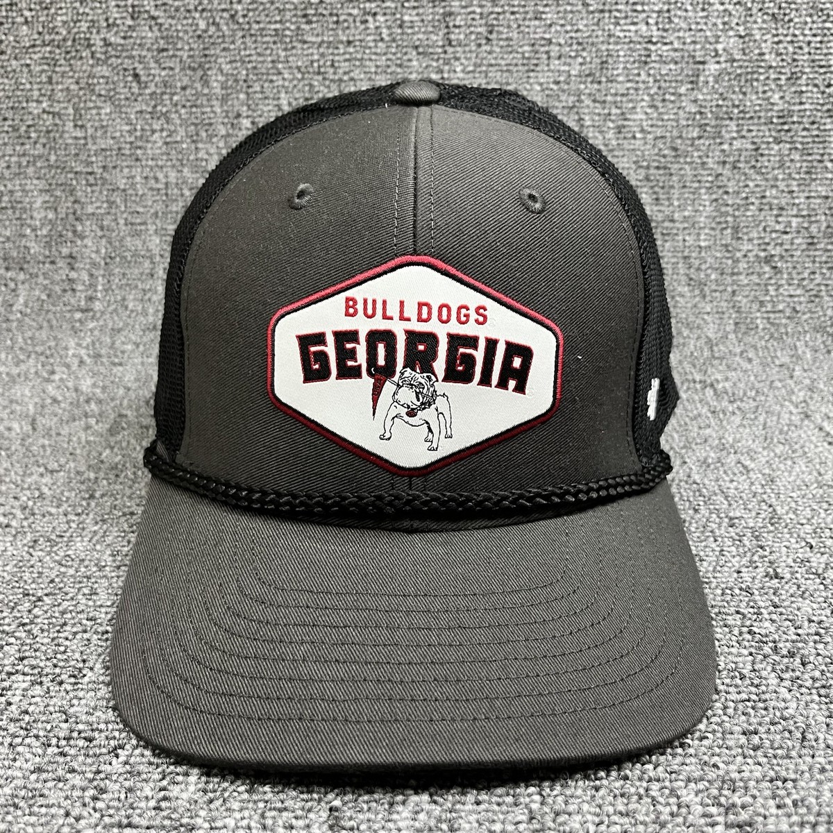 Georgia Bulldogs '47 Brand Hitch Trucker Hat Grey Black Rope Snapback Cap UGA