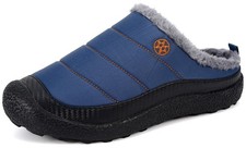 Men's Slip On Slippers Women Warm Fuzzy Slippers Plush Lining House Home Shoe...