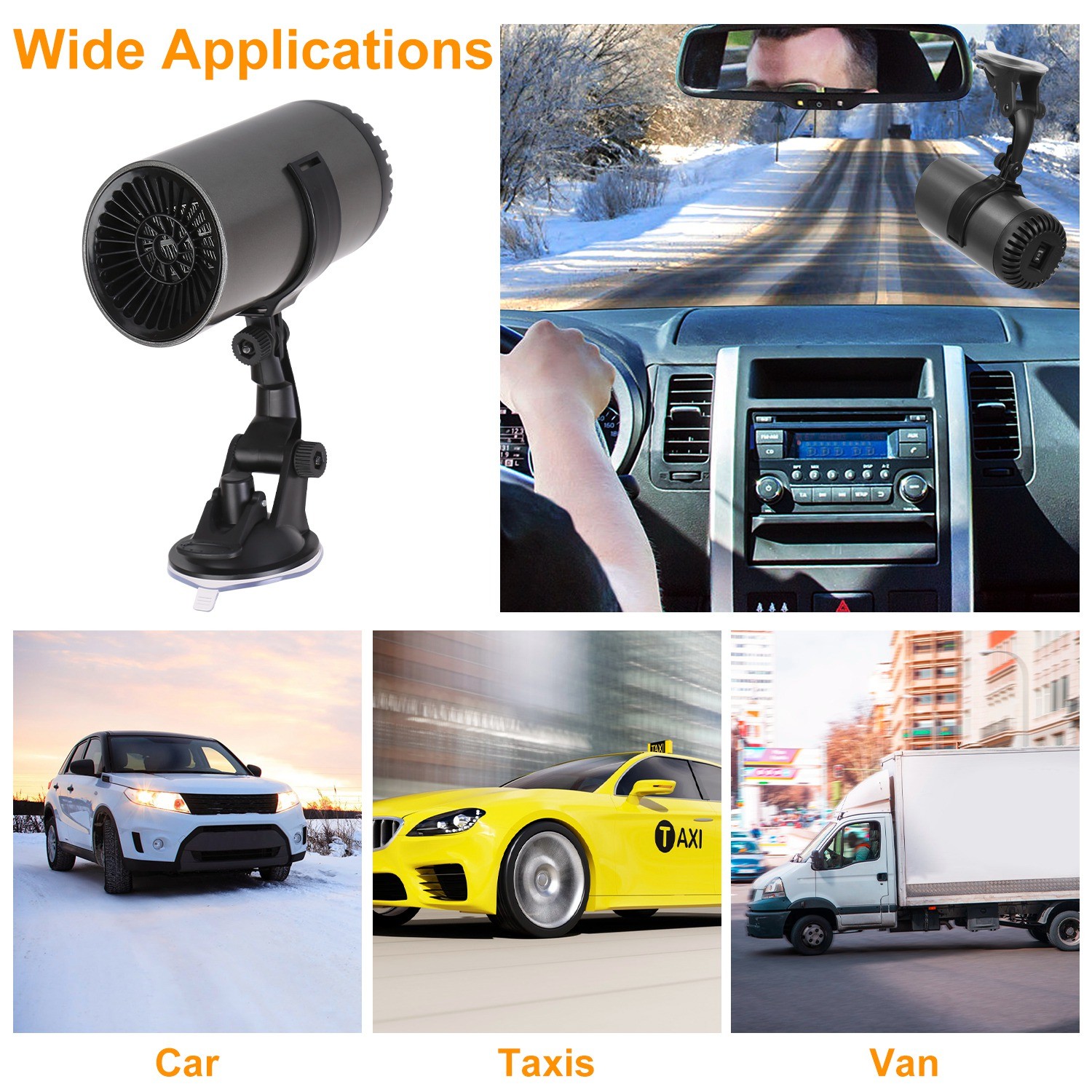 Car Heater, Portable Car Heater 24V 216W Plug-in Cigarette Lighter Car Heaters