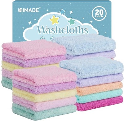 Baby Washcloths, Super Soft Microfiber Coral Fleece Wash Cloths,
