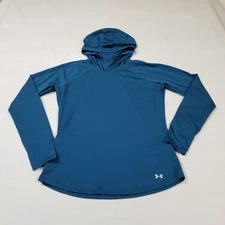 Under Armour Hoodie Womens M Green Thumbholes Lightweight Performance Fitted Gym