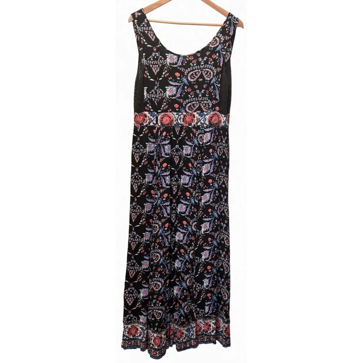 free people paisley maxi dress Free People Red Paisley Boho Maxi Dress Sz 6 India Tassel Sleeve Empire Waist 80