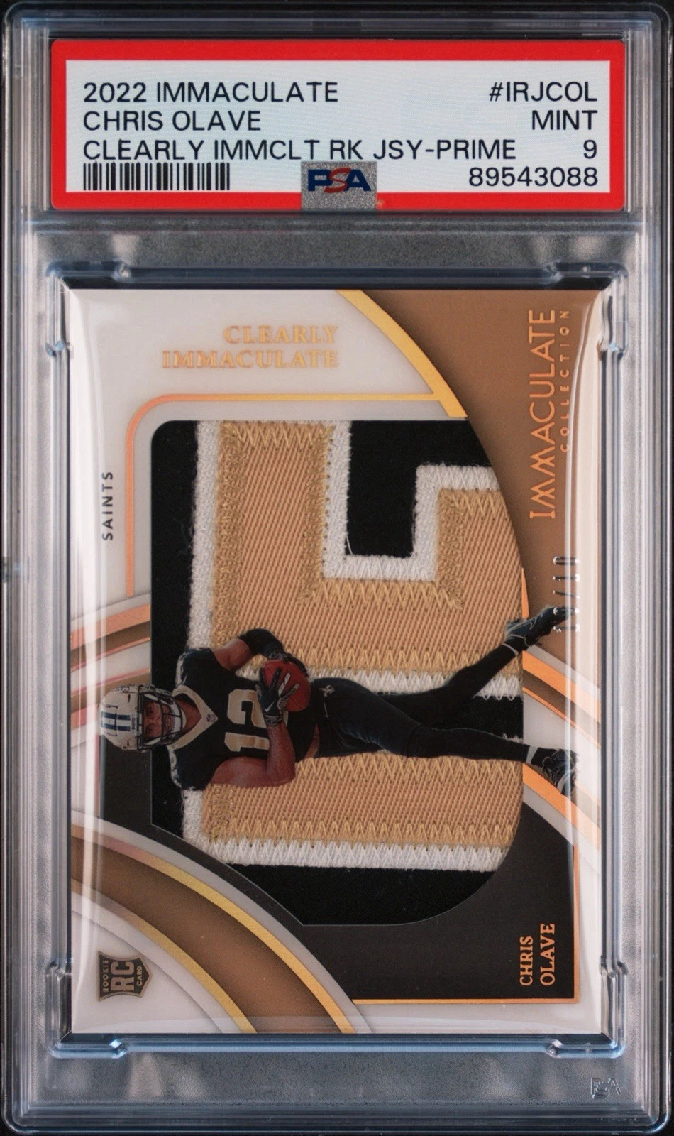 Chris Olave Panini Immaculate Collection Clearly Immaculate Rookie Jerseys #IRJCOL Prime