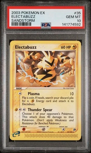 2003 Pokemon EX Sandstorm # 35 Electabuzz PSA 10 Card GEM MINT Low Pop Free Ship