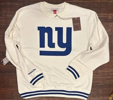 Mitchell & Ness New York Giants Men’s Large Cream Sewn Fleece Crew Neck Pullover