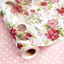 Merture Pink Christmas Wrapping Paper Roll - Mini Roll - 17 In X 33 Ft (46.5 sqf