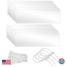 Tierecare 24 Pcs Cage Guard 11.8"x4.7" w/ Zip Ties, Clear, Scatter Proof