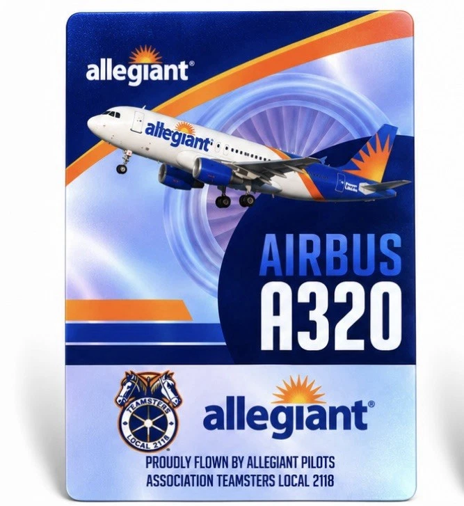 Allegiant A320 Trading Card - Teamsters Local 2118 - Excellent Condition image 1