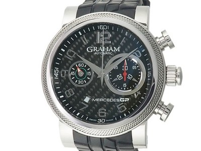 GRAHAM SILVERSTONE MERCEDES GP TRACKMASTER 2MEAS.B01A BLACK CARBON UHR GEBRAUCHT